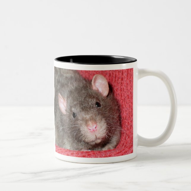 Tasse 2 Couleurs Joli Rat (Droit)