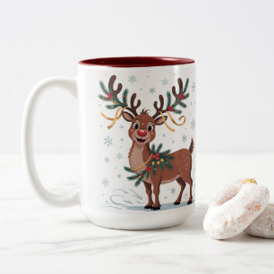 Tasse 2 Couleurs Joli Rudolph aux accents dorés