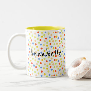 Tasse 2 Couleurs Joli script moderne Polka point