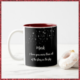 Tasse 2 Couleurs Joli Starry Blanc & Noir Je t'aime