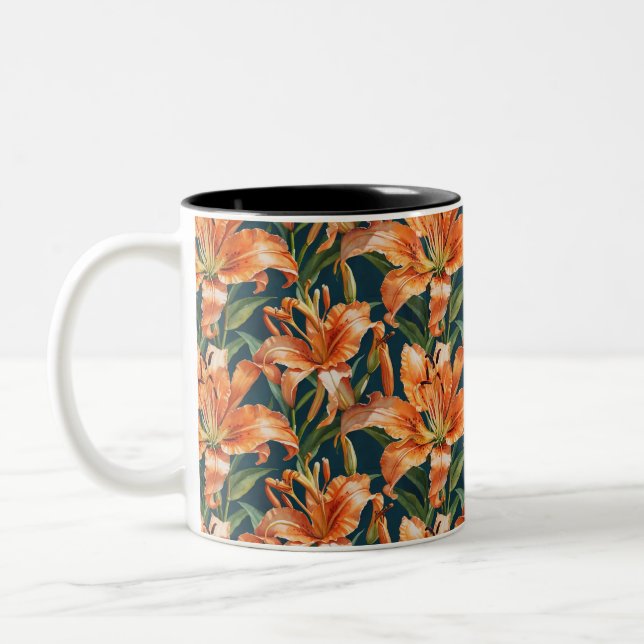 Tasse 2 Couleurs Joli Tiger Lily Floral (Gauche)