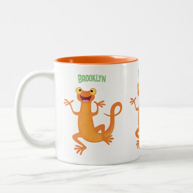 Tasse 2 Couleurs Joli triton orangé joyeux (Gauche)