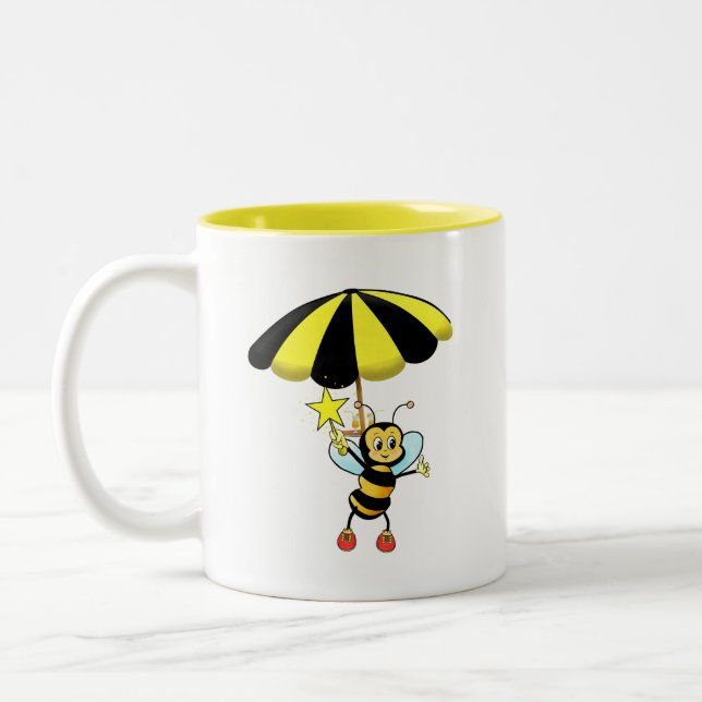 Tasse 2 Couleurs Jolie abeille (Gauche)