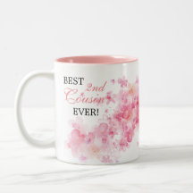 Jolie aquarelle florale rose Meilleure cousine au 