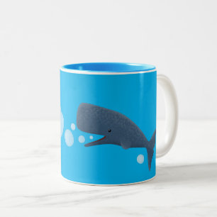 Tasse 2 Couleurs Jolie baleine à sperme soufflant bulles dessin