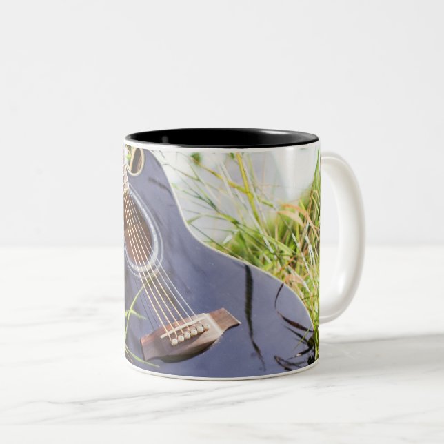 Tasse 2 Couleurs Jolie basse guitare (Devant droit)
