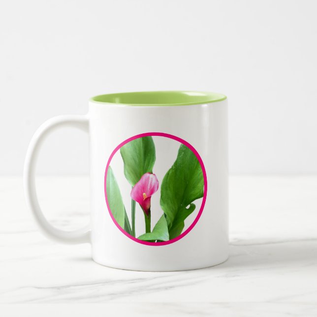 Tasse 2 Couleurs Jolie Calla Lily Rose (Gauche)