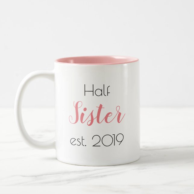 Tasse 2 Couleurs Jolie demi-soeur Fille personnalisée (Gauche)