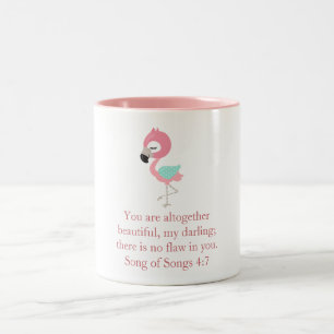 Tasse 2 Couleurs Jolie écriture Flamant rose rose