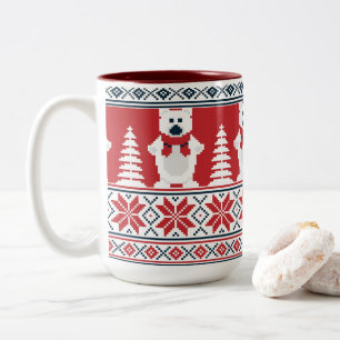 Tasse 2 Couleurs Jolie et moderne Christma Snowman Knitted