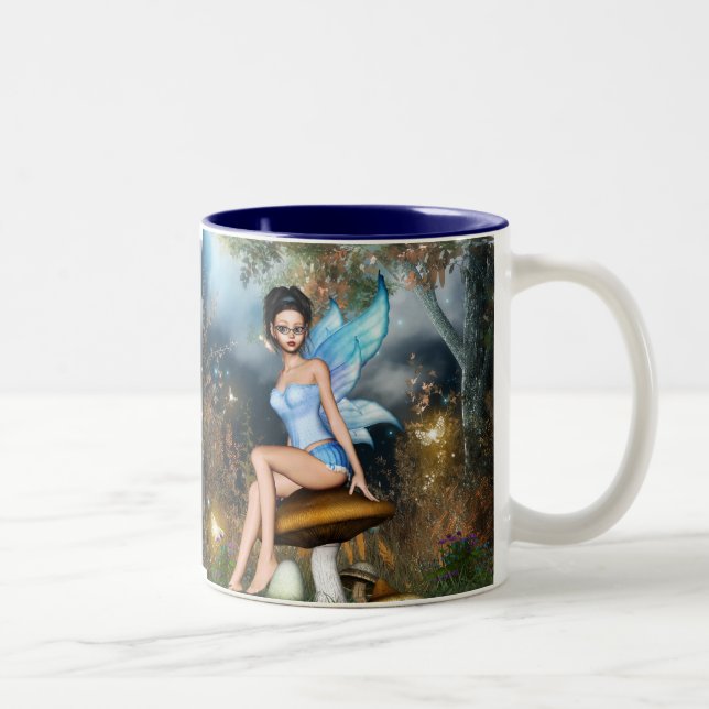 Tasse 2 Couleurs Jolie fée s'asseyante (Droit)