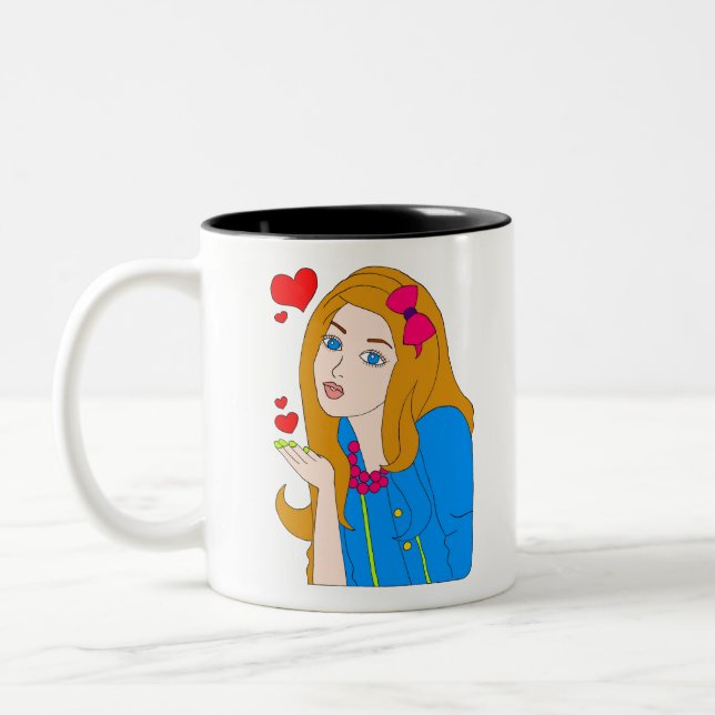 Tasse 2 Couleurs Jolie fille (Gauche)