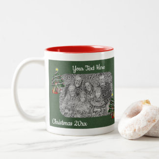 Tasse 2 Couleurs Jolie fille Elf Tree Noël Photo personnalisée