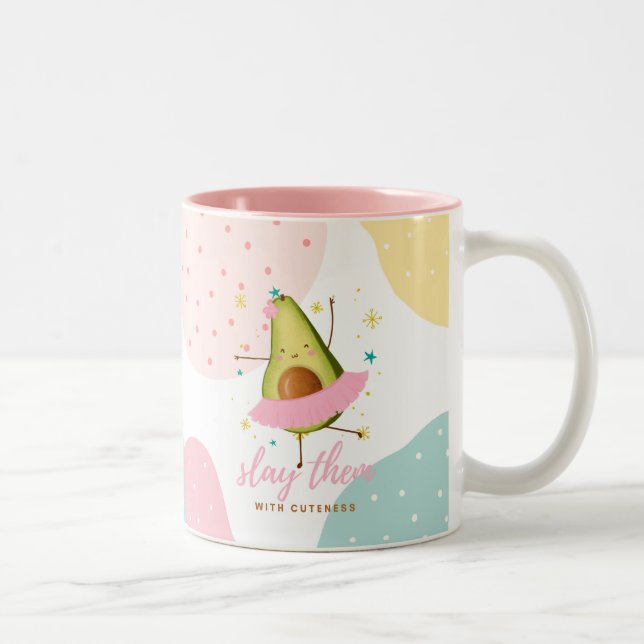Tasse 2 Couleurs Jolie fille Kawaii Avocado Ballerina Les Jeter (Droit)