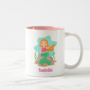 Tasse 2 Couleurs Jolie Fille Sirène Sous La Mer Personnalisée