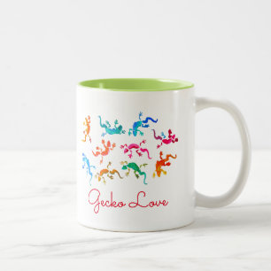 Tasse 2 Couleurs Jolie illustration de lézard gecko coloré