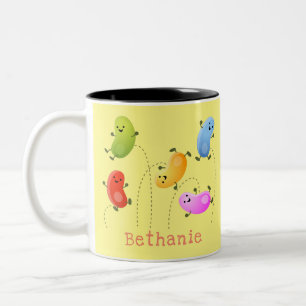 Tasse 2 Couleurs Jolie jellybeans bondissant dessin animé