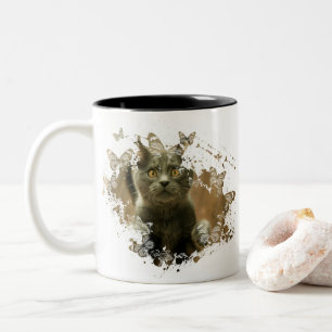 Tasse 2 Couleurs Jolie oeuvre de chat