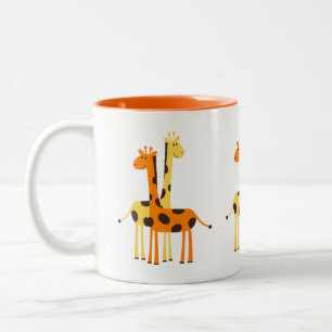 Tasse 2 Couleurs Jolie paire de girafe drôle