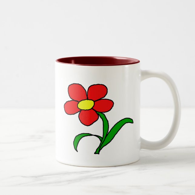 Tasse 2 Couleurs Jolie petite fleur (Droit)