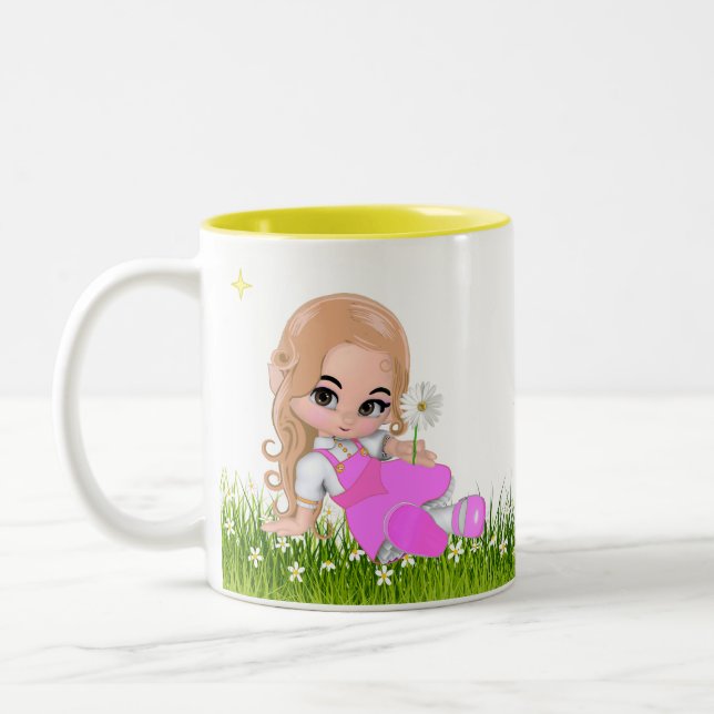 Tasse 2 Couleurs Jolie petite princesse avec des fleurs (Gauche)