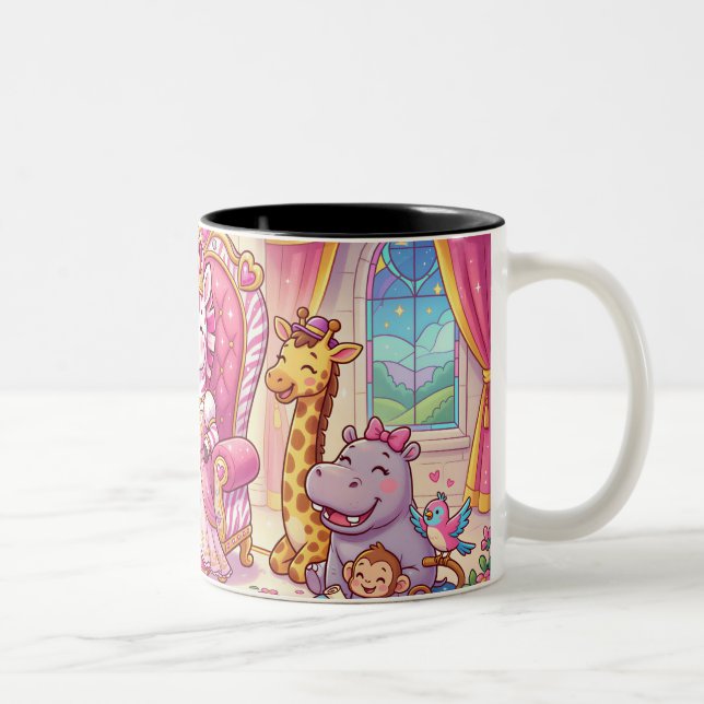 Tasse 2 Couleurs Jolie princesse zèbre de dessin animé (Droit)
