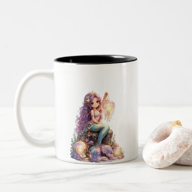 Tasse 2 Couleurs Jolie sirène  (Avec donut)