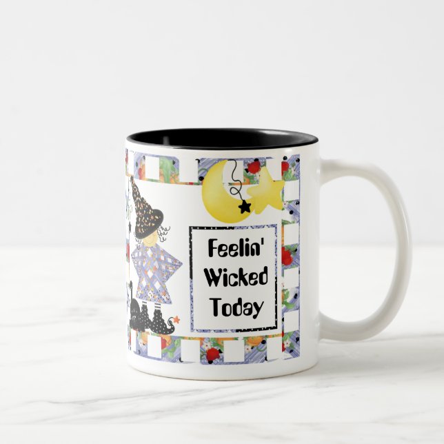 Tasse 2 Couleurs Jolie sorcière d'Halloween (Droit)