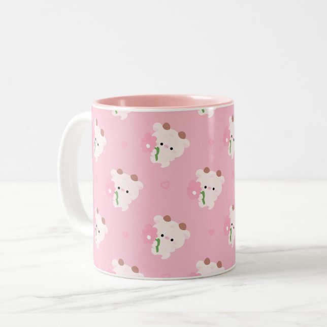 Tasse 2 Couleurs Jolie vache romantique (Devant gauche)