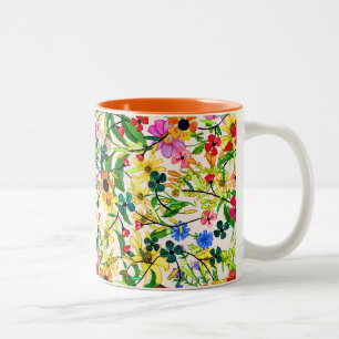 Tasse 2 Couleurs Jolies fleurs printanières colorées florales