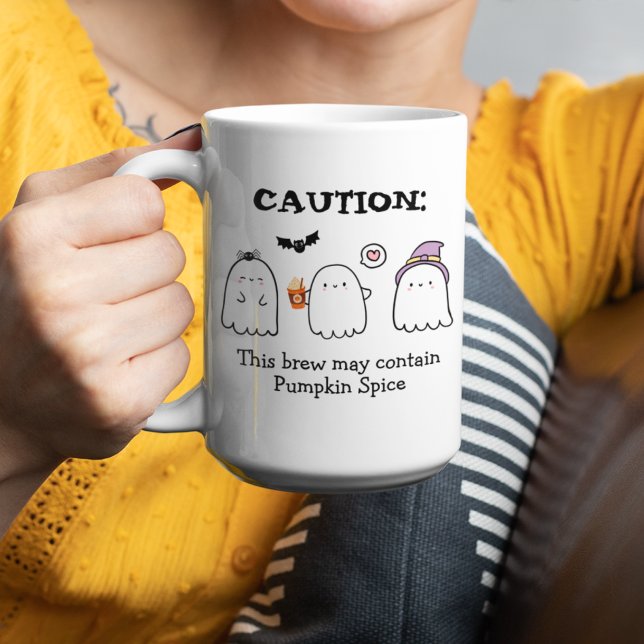 Tasse 2 Couleurs Jolis fantômes d'Halloween Épice de citrouille ara (Créateur téléchargé)