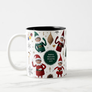 Tasse 2 Couleurs Jolis nains en peluche - Collage de vacances astuc