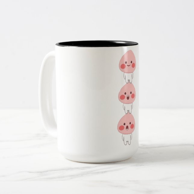 Tasse 2 Couleurs Jolis triplés apeach (Devant gauche)