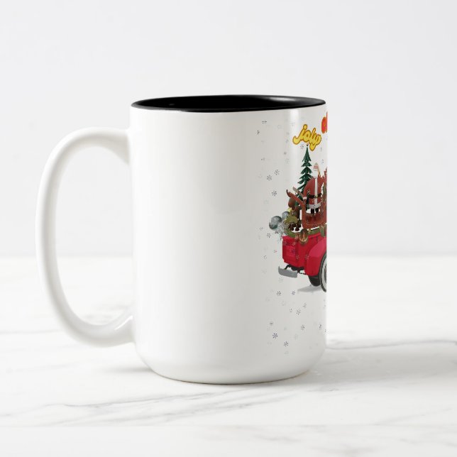 Tasse 2 Couleurs Jolly Christmas Overloaded Truck (Gauche)