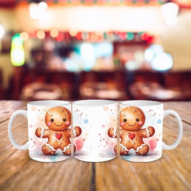 Tasse 2 Couleurs Jolly Gingerbread Gens Noël (Créateur téléchargé)