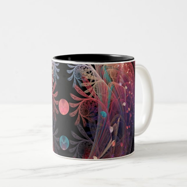 Tasse 2 Couleurs Jonglage Abstract Modern Fantasy Fractal Art (Devant droit)