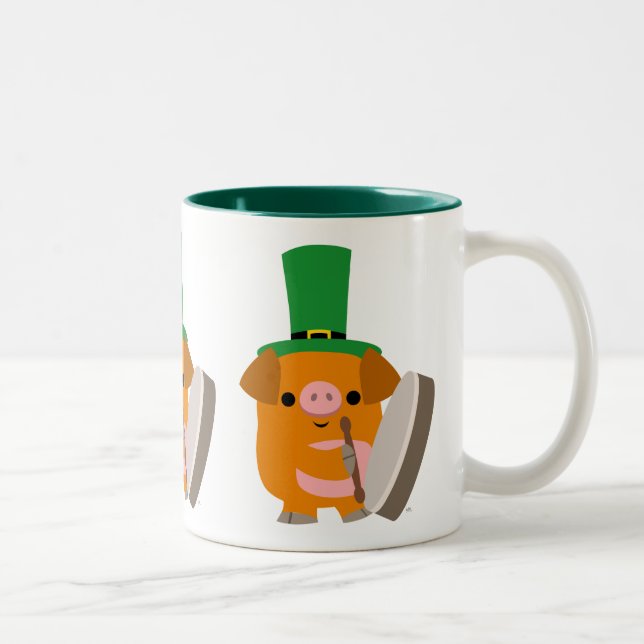Tasse 2 Couleurs Jote Bodhran Jouer Cartoon Pig (Droit)
