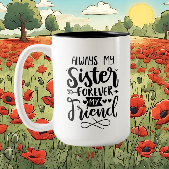 Tasse 2 Couleurs Jote Soeur Ami ajouter un message (Créateur téléchargé)