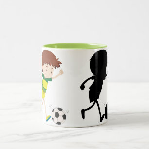 Tasse 2 Couleurs Jouer au football - Couleur & Silhouette Coffee Mu