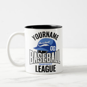 Tasse 2 Couleurs Joueur de baseball personnalisé NOM Équipe Champ C