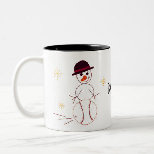 Tasse 2 Couleurs Joueur de baseball Snowman