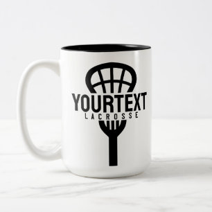 Tasse 2 Couleurs Joueur de crosse TEXTE PERSONNALISÉ Team Mesh Spor