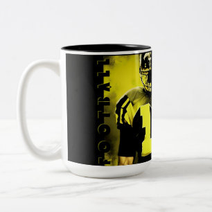 Tasse 2 Couleurs Joueur de football américain avec Ca jaune et noir