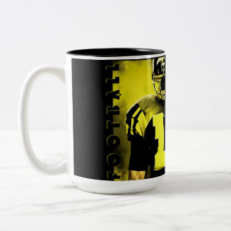 Tasse 2 Couleurs Joueur de football américain avec Ca jaune et noir
