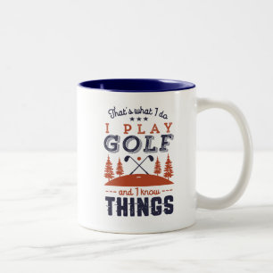 Tasse 2 Couleurs Joueur de golf amusant Golfer Je joue Golf Je sais