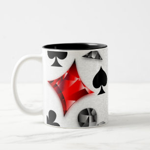 Tasse 2 Couleurs Joueur de poker Joueur de cartes de jouer costumes
