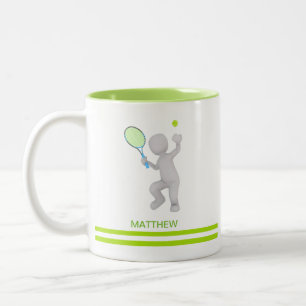 Tasse 2 Couleurs Joueur de tennis 3D balle de raquette de tennis pe