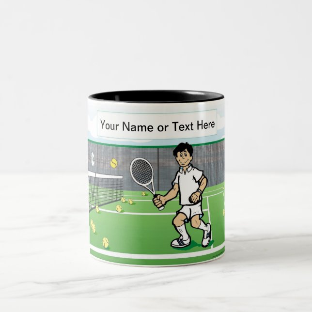 Tasse 2 Couleurs Joueur de tennis - Dessin masculin par PrintedPerf (Centre)
