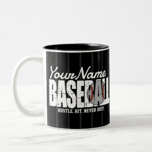 Tasse 2 Couleurs Joueur d'équipe de baseball rétro AJOUTER NOM Pins