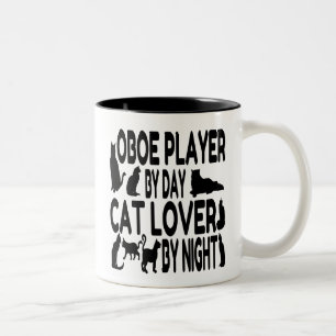 Tasse 2 Couleurs Joueur Oboe Amoureux des chats